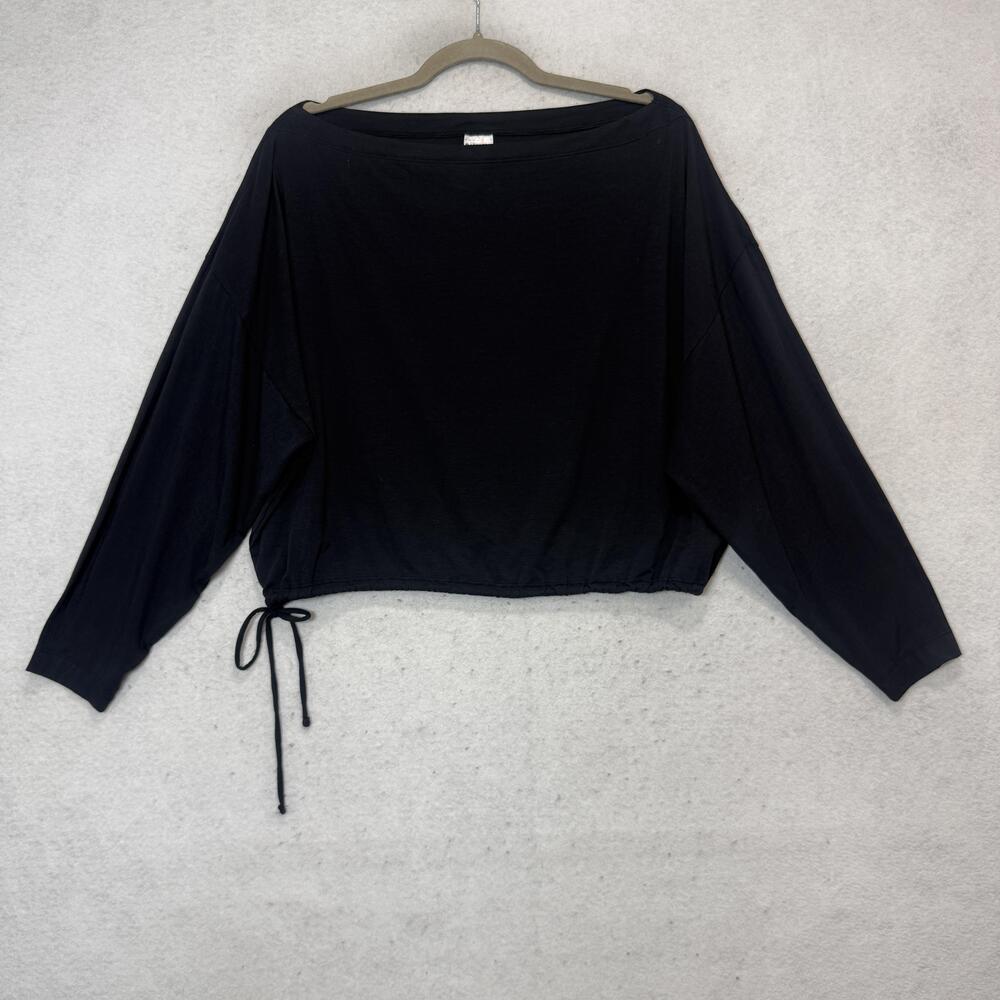 Athleta Shirt Womens Medium Black Long Sleeve Boat Neck Dolman Athletic Top